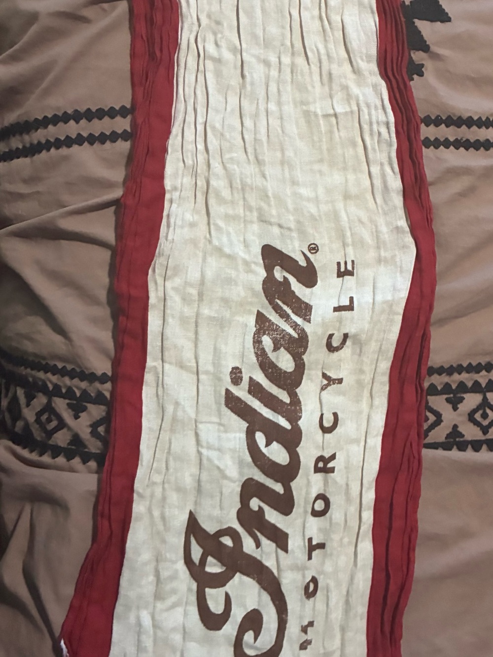 Women's Red and Cream Indian motorcycle Scarf